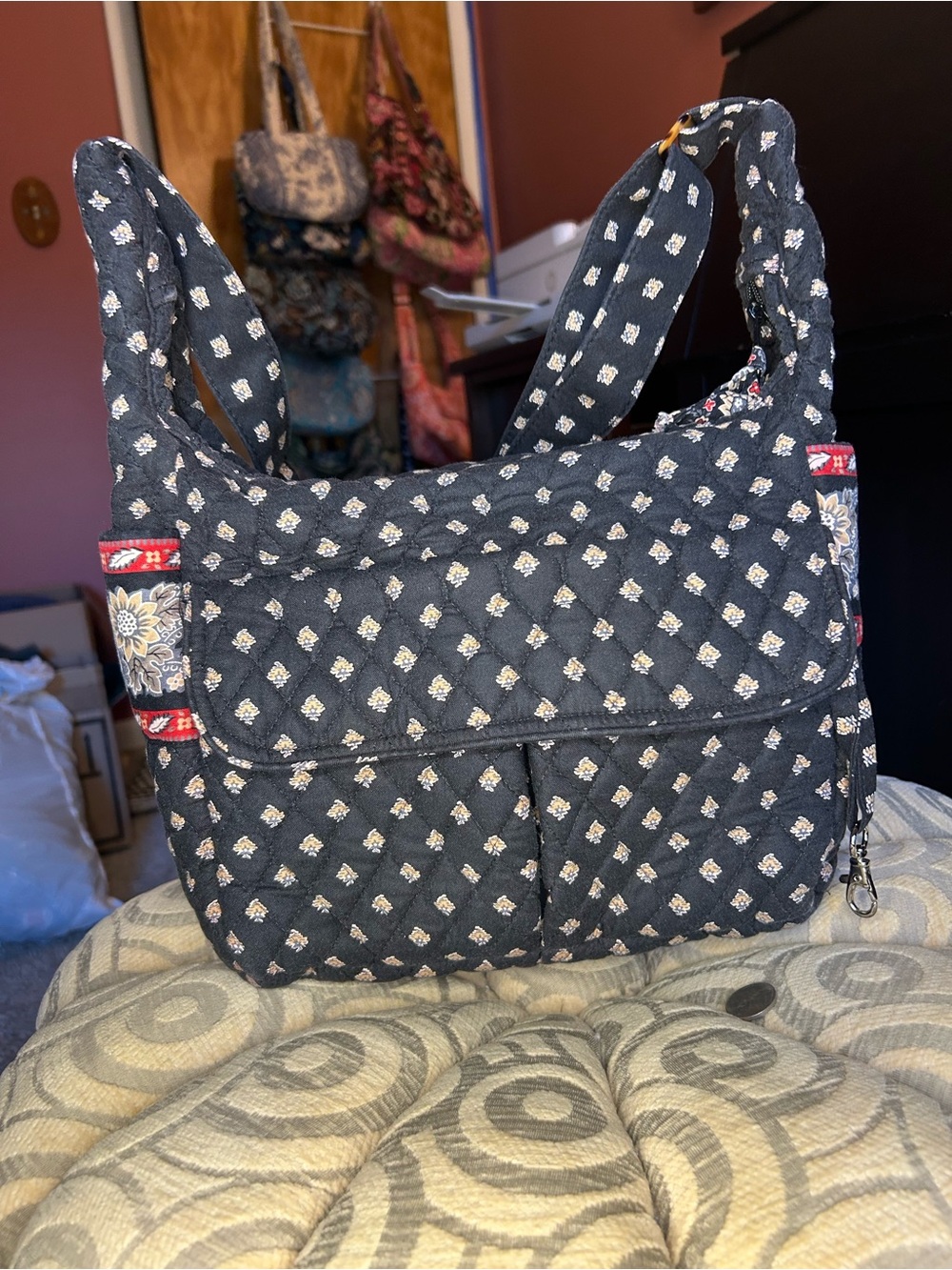 Vera Bradley classic black Carry All crossbody bag